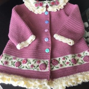 Not for sale. Handmade cardigan for a girl, to order. Hook, embroidery